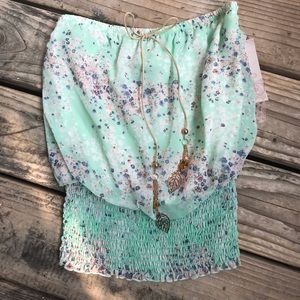 🎉On Sale Strapless Floral Top